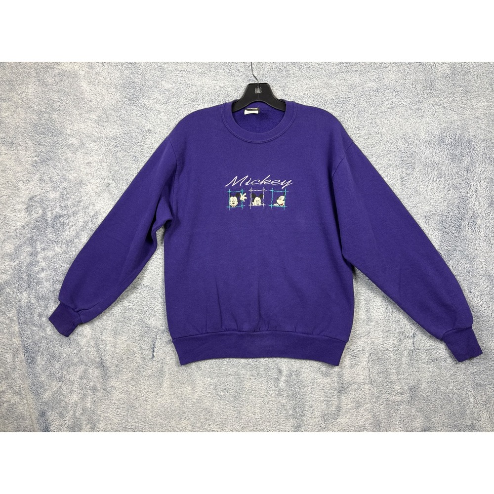 Mickey Unlimited Unisex Medium Purple Sweatshirt Velva Sheen Vintage 90s Disney